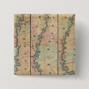 Lloyd's map of the Lower Mississippi River 2 Inch Square Button