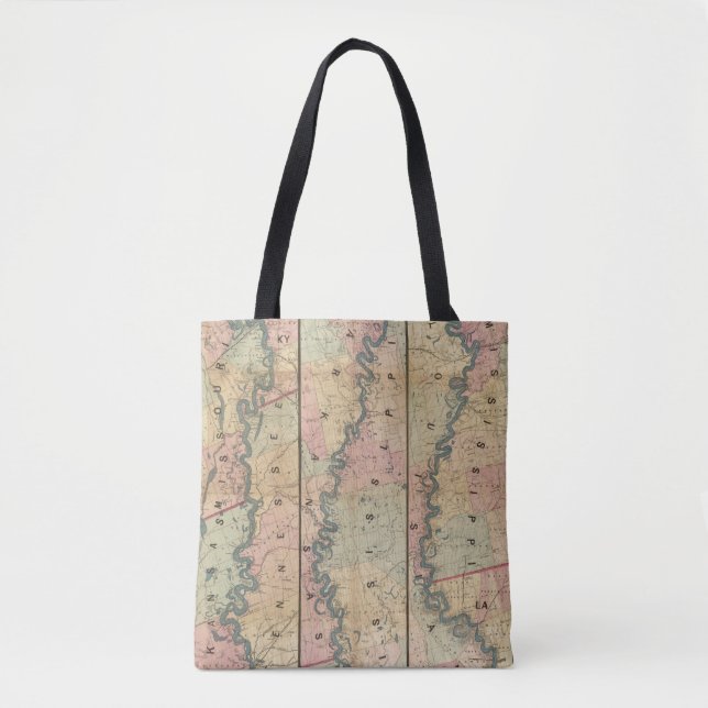 Lloyd's map of the Lower Mississippi River Tote Bag (Front)