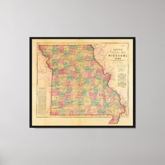 Lloyd's Offical Map of Missouri (1861) Canvas Print