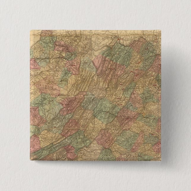 Lloyd's official map of the State of Virginia 2 Inch Square Button (Front)