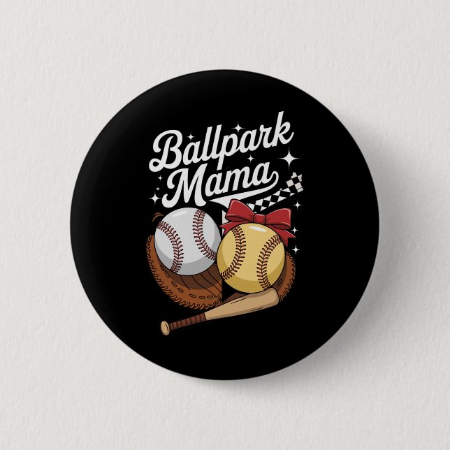 Llpark Mama Sell Softll Mom Sports Mother's Day Mo 2 Inch Round Button (Front)