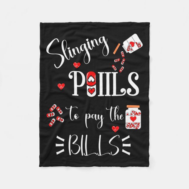 Lls Heart Funny Pharmacist Life Valentines Day  Fleece Blanket (Front)