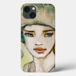 llustration of a beautiful, delicate girl iPhone 13 case