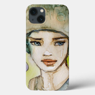 llustration of a beautiful, delicate girl iPhone 13 case