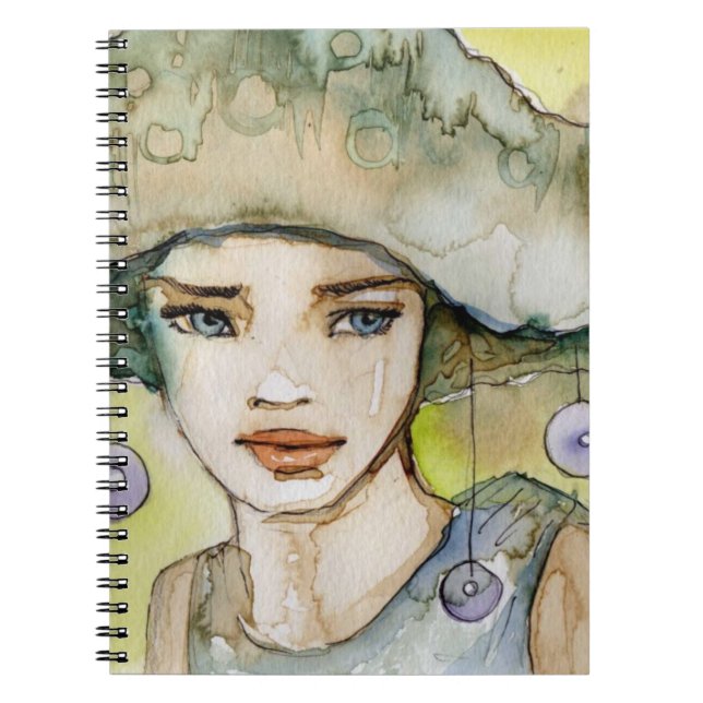 llustration of a beautiful, delicate  girl notebook (Front)