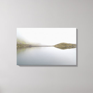 Llyn Llydaw in the rising mist in Snowdonia Canvas Print