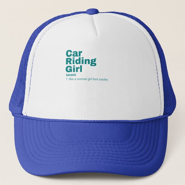 lm Girl - Car Riding Trucker Hat (Front)