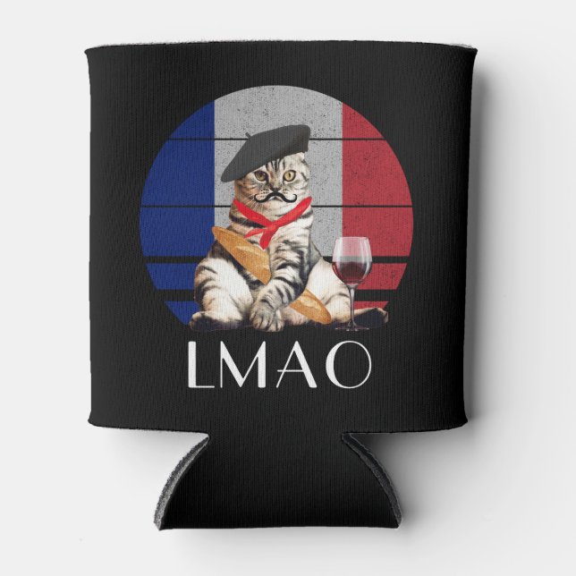 LMAO Le Meow French Cat Can Cooler (Front)
