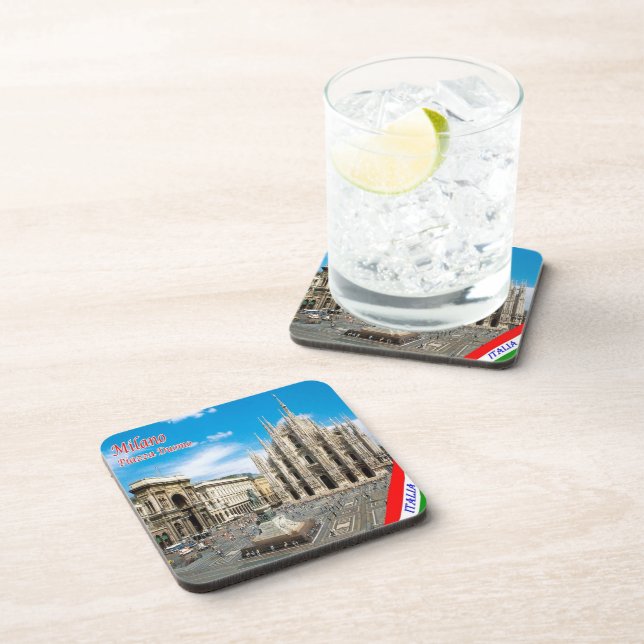 LMD011 MILAN, Piazza del Duomo Cathedral, Coaster (Right Side)