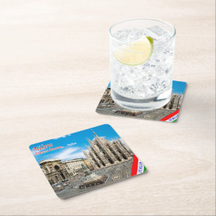 LMD011 MILAN, Piazza del Duomo Cathedral, Square P Square Paper Coaster