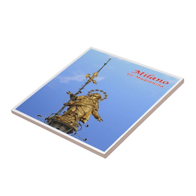 LMD014 MILAN, Madonnina Statue, Italy, Tile (Side)