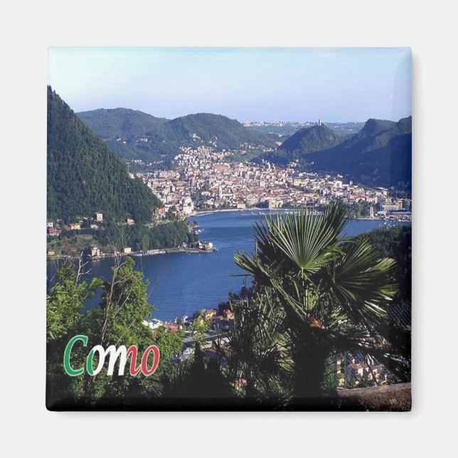 LMD089 COMO, Aerial View, Italy, Fridge Magnet (Front)