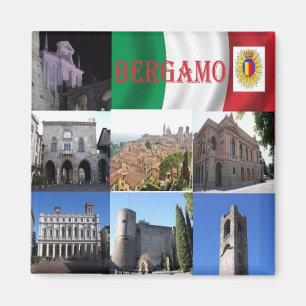 LMD107 BERGAMO, Mosaic, Italy, Fridge Magnet