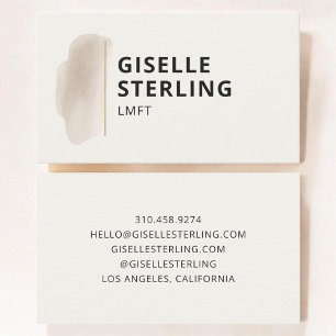 LMFT Therapist Neutral Beige Business Card