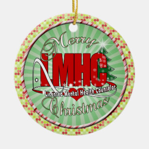 LMHC CHRISTMAS Licensed Mental Health Counsellor Ceramic Ornament