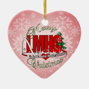 LMHC CHRISTMAS Licensed Mental Health Counsellor Ceramic Ornament