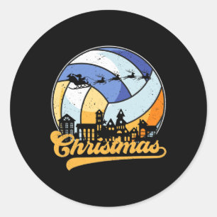 Lmko Volleyball Christmas Pajama Merry Xmas Volley Classic Round Sticker