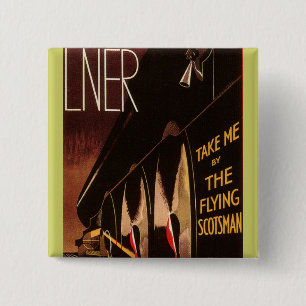 LNER Flying Scotsman 2 Inch Square Button