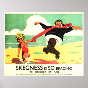 LNER SKEGNESS IS SO BRACING Beach Vintage Rail Poster