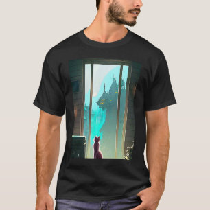 Lo fi hip hop chillhop chill beats aesthetics cat  T-Shirt