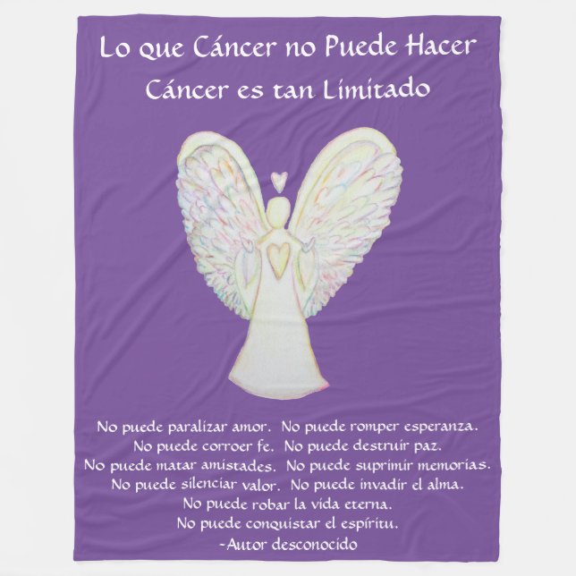 Lo que cáncer no Puede Hacer Angel Chemo Blanket (Front)