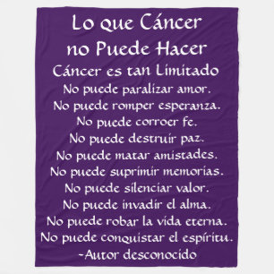 Lo que Cáncer no Puede Hacer Fleece Couvertures Ch