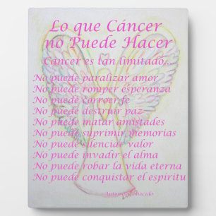 Lo que Cancer no Puede Hacer Poem Painting Plaque
