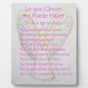 Lo que Cancer no Puede Hacer Poem Painting Plaque