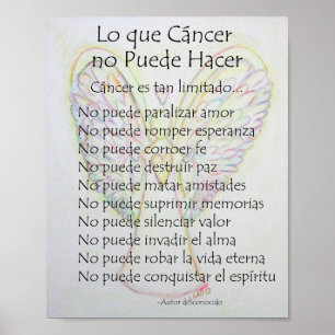 Lo que Cancer no Puede Hacer Poem Poster Print