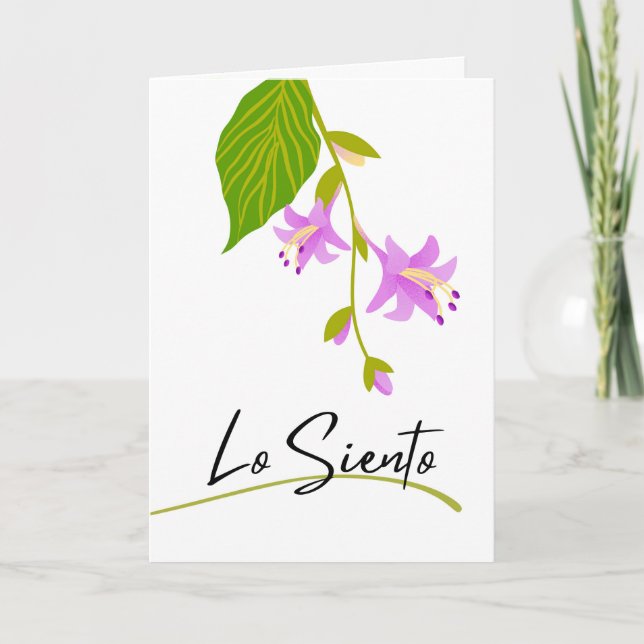 Lo Siento Sympathy Spanish with Hosta Blooms Card (Front)