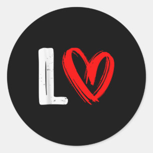 Lo-ve Love Matching Couples Valentines Day Classic Round Sticker