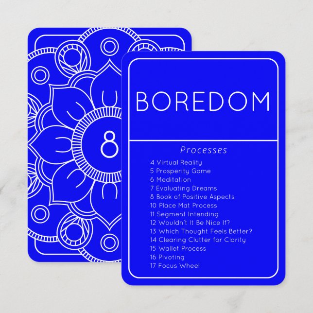 LOA Emotional Processes Boredom Blue Card (Front/Back)