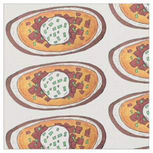 Loaded Potato Skins Snack Food Appetizer Bacon Fabric