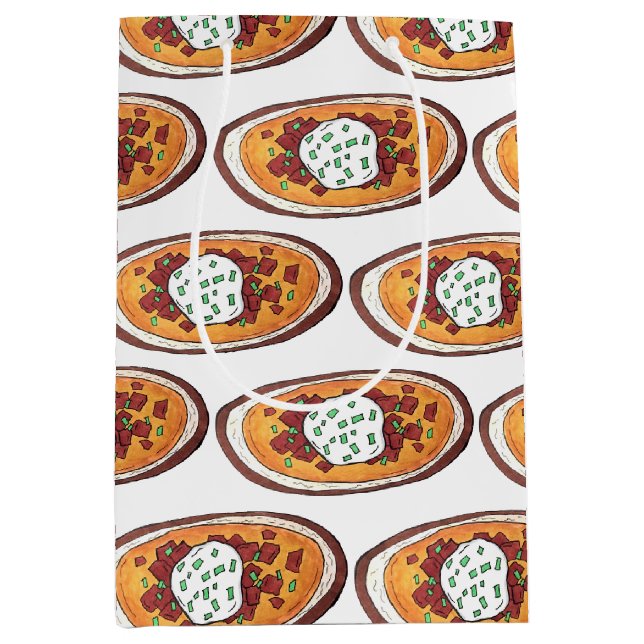 Loaded Potato Skins Snack Food Appetizer Bacon Medium Gift Bag (Front)