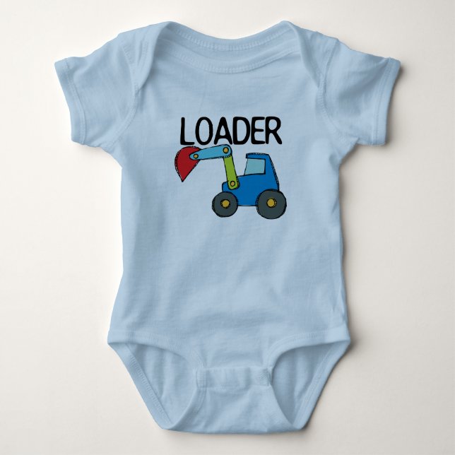 Loader Construction Vehicle Baby Bodysuit (Front)