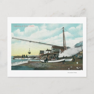 Loading Barge for SeaNome, AK Postcard