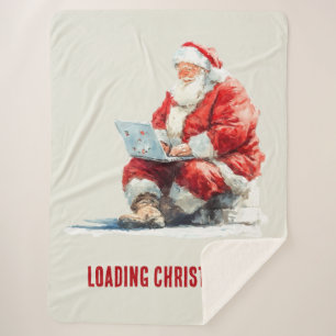 Loading Christmas Funny Santa Design Sherpa Blanket