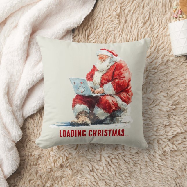 Loading Christmas Funny Santa Design Throw Pillow (Blanket)