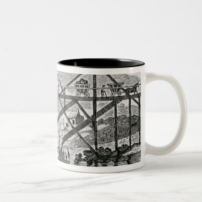 Loading Coal on Cargo Ships Two-Tone Coffee Mug (Right)