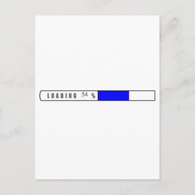 "LOADING" COMPUTER BAR POSTCARD (Front)