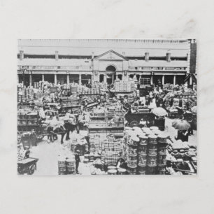 Loading Fruit at Covent Garden Market, 1900 Postcard