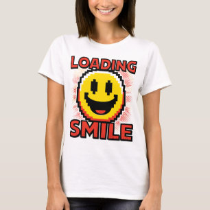 Loading Smile – Retro Pixel Art 8-Bit Smiley Face T-Shirt