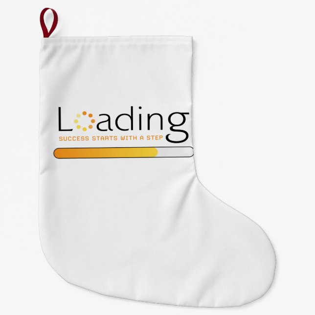 Loading - Success Starts With a Step Large Christmas Stocking (Front)