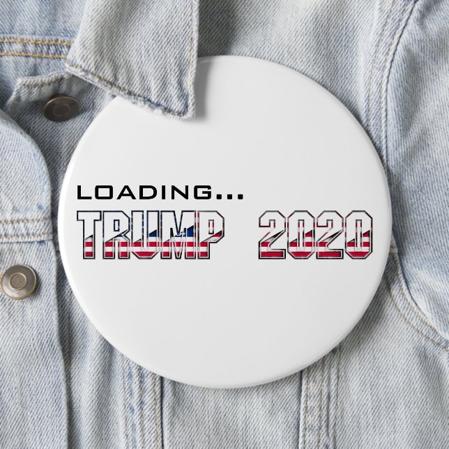 Loading Trump 2020 USA Election Typography 6 Inch Round Button (In Situ)