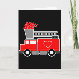 Loads Of Love Firetruck Valentine Day - Firefighte Card