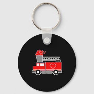 Loads Of Love Firetruck Valentine Day - Firefighte Keychain