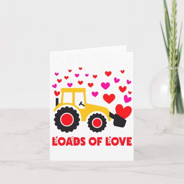 Loads Of Love Toddler Tractor Valentines Day For K Card (Front)
