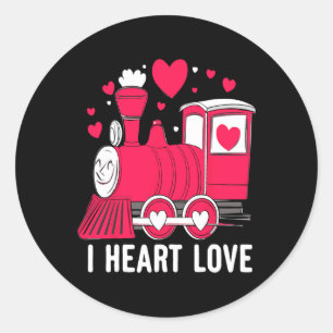 Loads Of Love Train Valentine Day Toddler Boys Kid Classic Round Sticker