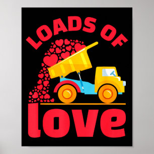 Loads Of Love Truck Hearts Valentines Day Kids Tod Poster
