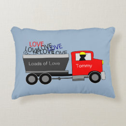"Loads of Love" Truck Personalized Accent Pillow